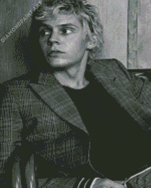 Black And White Actor Evan Peters Diamond Painting