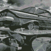 Black And White Classic Car On A Tow Truck Diamond Painting