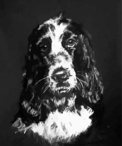 Black And White Cocker Spaniel Art Diamond Painting