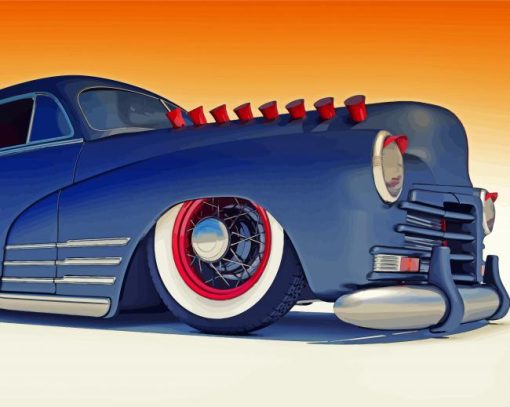 Blue 48 Chevy Fleetline Art Diamond Painting