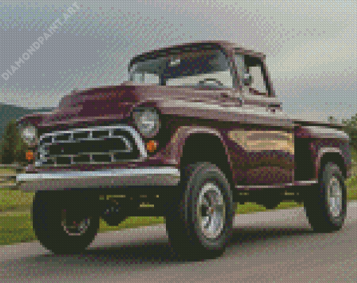 Brown Classic Chevy Truck Diamond Painting