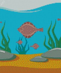 Cartoon Flounder Fish Diamond Painting