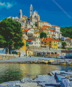 Cervo Italy Buildings Diamond Painting