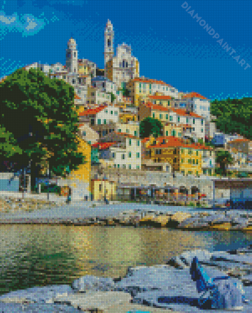 Cervo Italy Buildings Diamond Painting