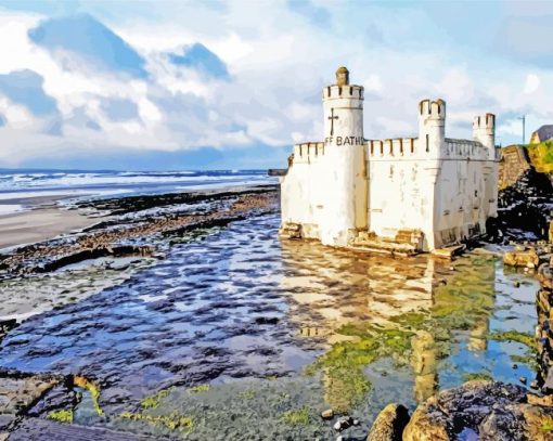 Enniscrone Cliff Baths Ruins Diamond Painting