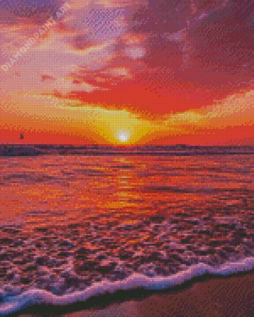 Fall Sunset Beach Diamond Painting