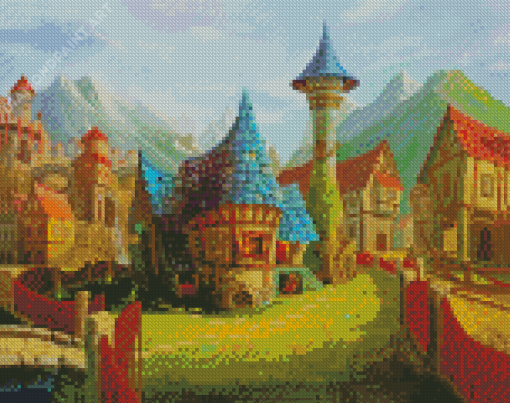 Fantasy Cartoon Houses Diamond Painting