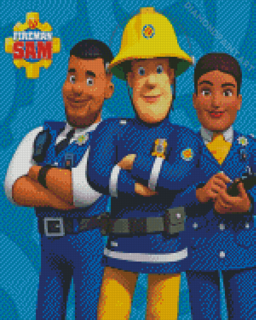 Fireman Sam Cartoon Characters Diamond Painting