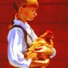 Girl With Chicken Arts Diamond Painting