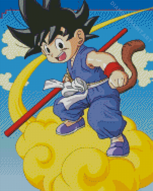 Goku Flying Nimbus Dragon Ball Z Diamond Paintin