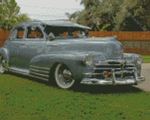 Grey 48 Chevy Fleetline Car Diamond Painting