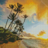 Hawaii Kahala Beach At Sunset Diamond Painting