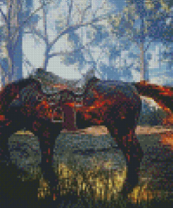 Horses Of Doom In Forest Diamond Painting