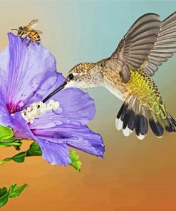 Hummingbird And Bee Diamond Painting