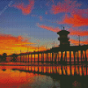 Huntington Beach Pier Sunset Diamond Painting