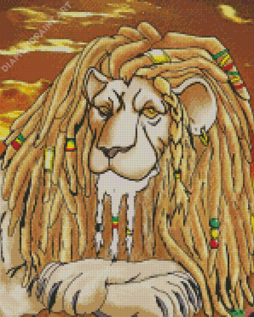 Lion With Dreadlocks Rasta Diamond Painting