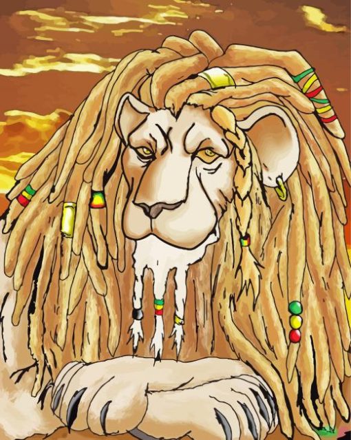 Lion With Dreadlocks Rasta Diamond Painting