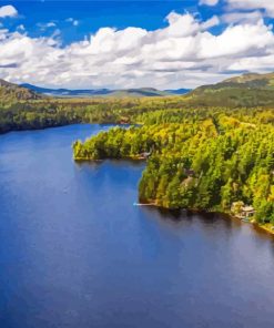 Loon Lake Landscape Diamond Painting