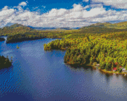 Loon Lake Landscape Diamond Painting