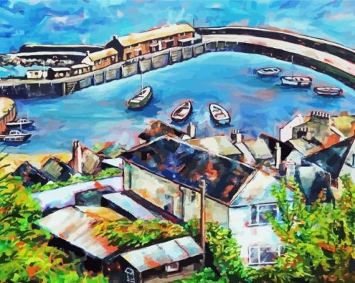 Lyme Regis England Harbour Art Diamond Painting