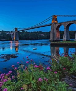 Menai Bridge Wales At Night Diamond Painting