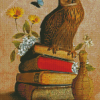 Owl Bird On Books Diamond Painting