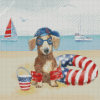 Patriotic Dachshund Dog Diamond Painting