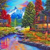 Peace River Cabin Landscape Diamond Painting