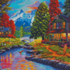 Peace River Cabin Landscape Diamond Painting