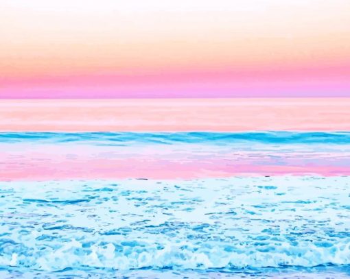 Pink Sky Sea Diamond Painting