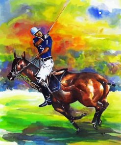 Polo Player Art Illustration Diamond Painting