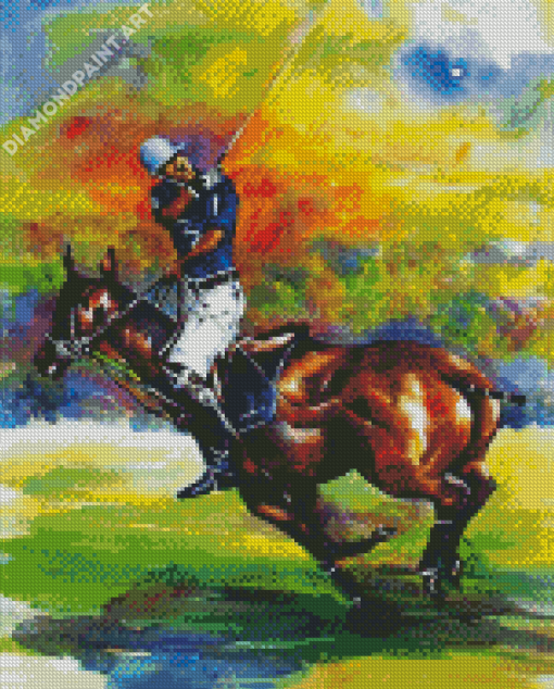 Polo Player Art Illustration Diamond Painting