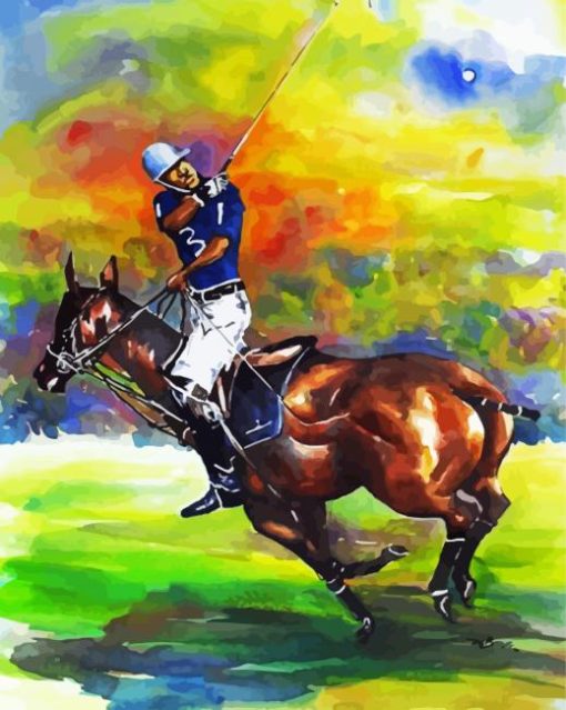 Polo Player Art Illustration Diamond Painting