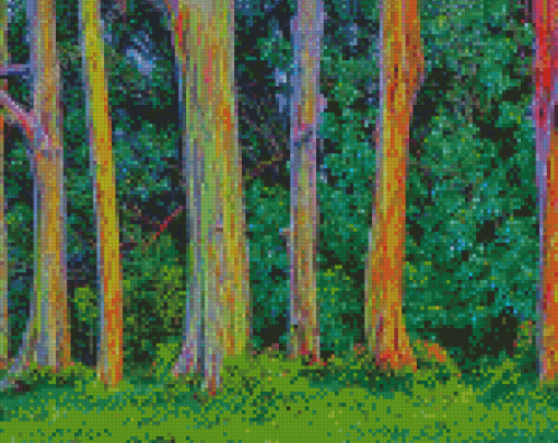 Rainbow Eucalyptus Trees Diamond Painting