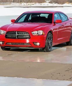 Red 2010 Dodge Charger Car Diamond Painting