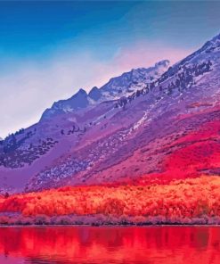 Red Pink Mountains Diamond Painting