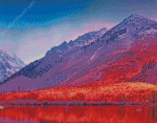 Red Pink Mountains Diamond Painting