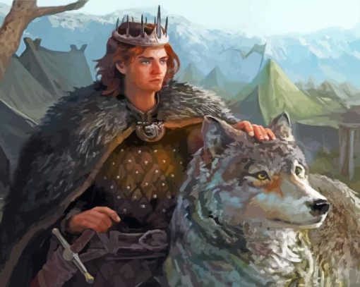 Robb Stark And Wolf Art Diamond Painting