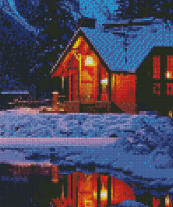 Snow Cabin Diamond Painting