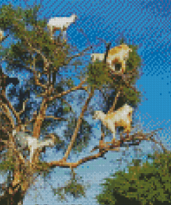 Tree Goats Diamond Painting