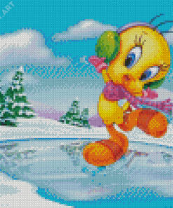 Tweety Pie Enjoying The Winter Diamond Painting