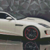 White Jaguar F Type Car Diamond Painting