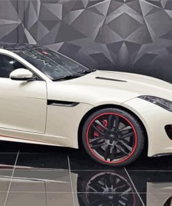 White Jaguar F Type Car Diamond Painting