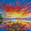 Abstract Docks With Sunset Diamond Painting