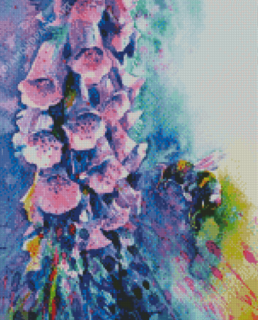 Abstract Foxglove Diamond Painting