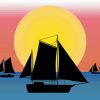 Aesthetic Boat Silhouette Diamond Painting