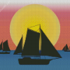 Aesthetic Boat Silhouette Diamond Painting