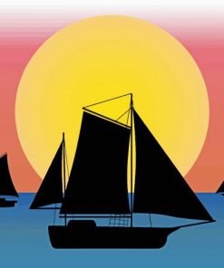 Aesthetic Boat Silhouette Diamond Painting