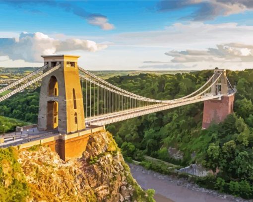 Aesthetic Clifton Suspension Bridge Bristol Diamond Painting