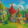 Aesthetic Fantasy Village Art Diamond Painting